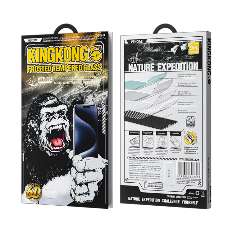 WK WTP-094 King Kong 6D Curved Frosted Tempered Glass Film, For iPhone 16 Pro Max, For iPhone 16 Pro, For iPhone 16 Plus / 15 Plus, For iPhone 16 / 15