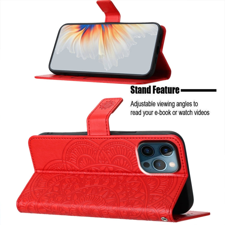 Flower Embossed Leather Phone Case, For iPhone 16 Pro, For iPhone 16 Plus, For iPhone 16