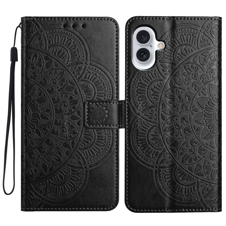Flower Embossed Leather Phone Case, For iPhone 16 Pro, For iPhone 16 Plus, For iPhone 16