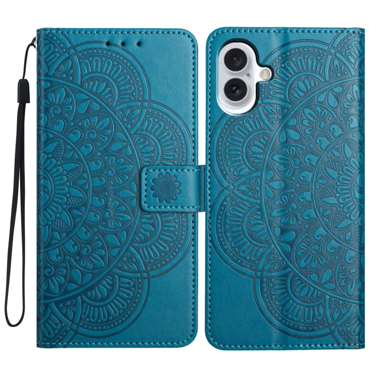 Flower Embossed Leather Phone Case, For iPhone 16 Pro, For iPhone 16 Plus, For iPhone 16