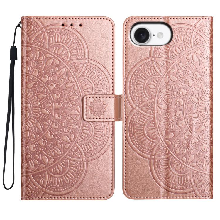 Flower Embossed Leather Phone Case, For iPhone 18 Pro, For iPhone 18 Pro Max, For iPhone 17e / 16e, For iPhone 17 Pro Max
