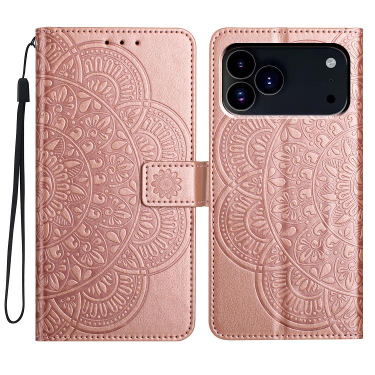 Flower Embossed Leather Phone Case, For iPhone 18 Pro, For iPhone 18 Pro Max, For iPhone 17e / 16e, For iPhone 17 Pro Max