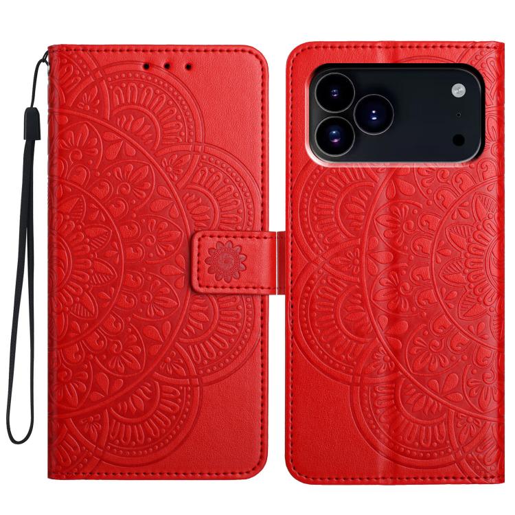 Flower Embossed Leather Phone Case, For iPhone 18 Pro, For iPhone 18 Pro Max, For iPhone 17e / 16e, For iPhone 17 Pro Max