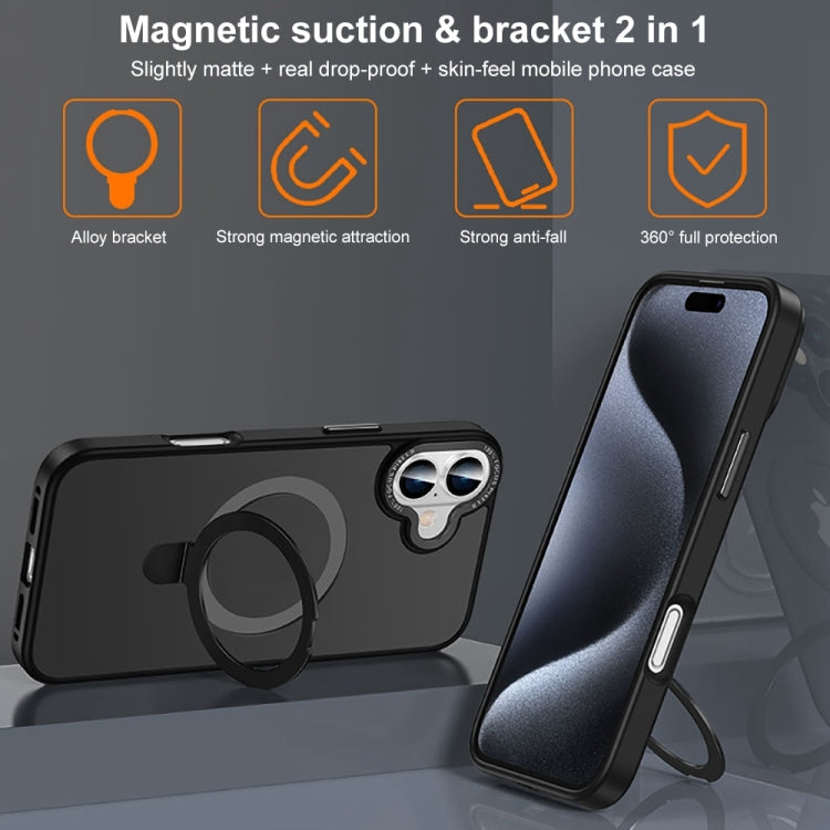 Skin Feel MagSafe Magnetic Holder Phone Case, For iPhone 16