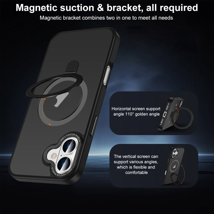 Skin Feel MagSafe Magnetic Holder Phone Case, For iPhone 16 Pro Max, For iPhone 16 Pro, For iPhone 16 Plus