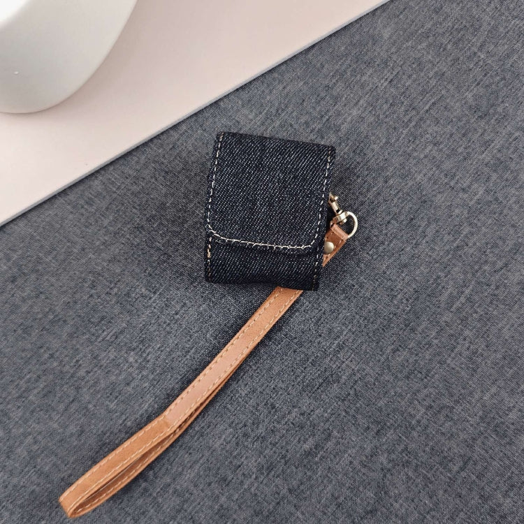 Cowboy Fabric Texture PU Headset Protective Bag, For AirPods 1 / 2