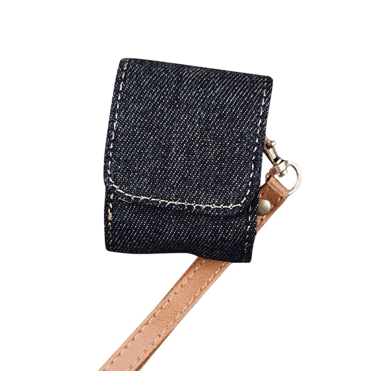 Cowboy Fabric Texture PU Headset Protective Bag, For AirPods 1 / 2