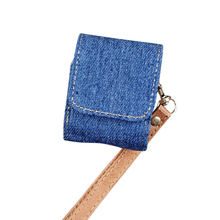 Cowboy Fabric Texture PU Headset Protective Bag, For AirPods 1 / 2