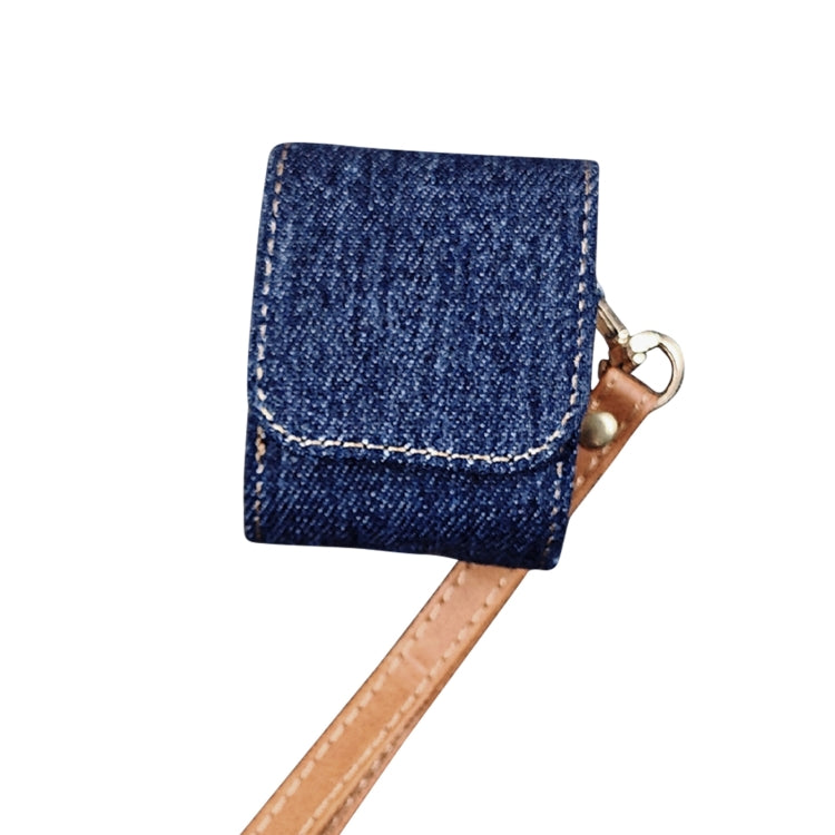 Cowboy Fabric Texture PU Headset Protective Bag, For AirPods 1 / 2