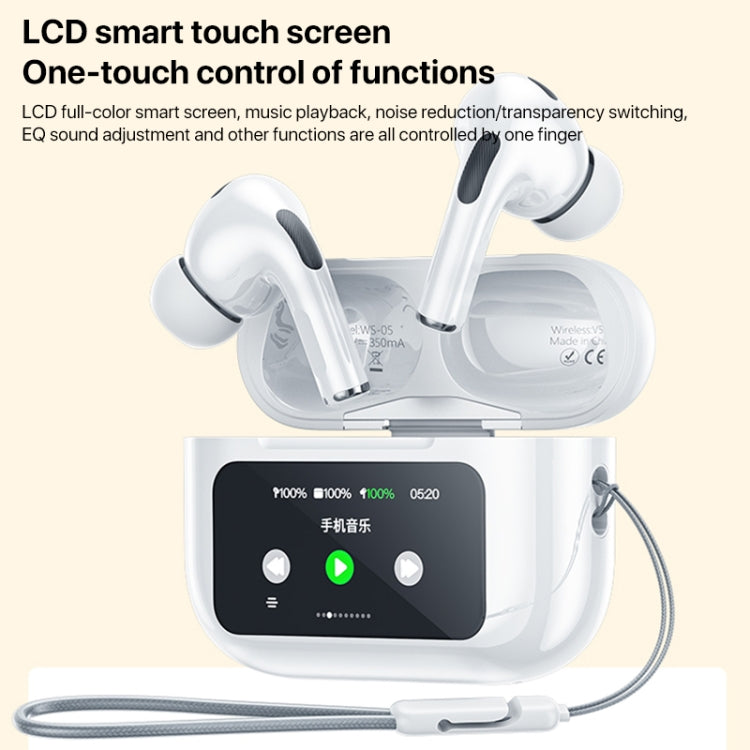 WEKOME WS-05 Chiscope Écouteurs Bluetooth sans fil à réduction de bruit avec écran couleur intelligent, WS-05