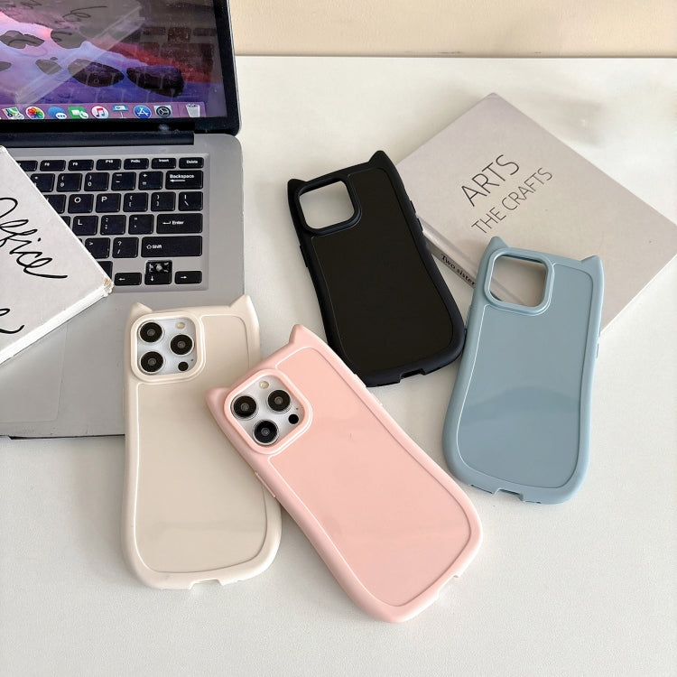 Frosted Solid Color Cat Head TPU Phone Case, For iPhone 15 Pro Max, For iPhone 15 Pro, For iPhone 15 Plus, For iPhone 15, For iPhone 14 Plus, For iPhone 14