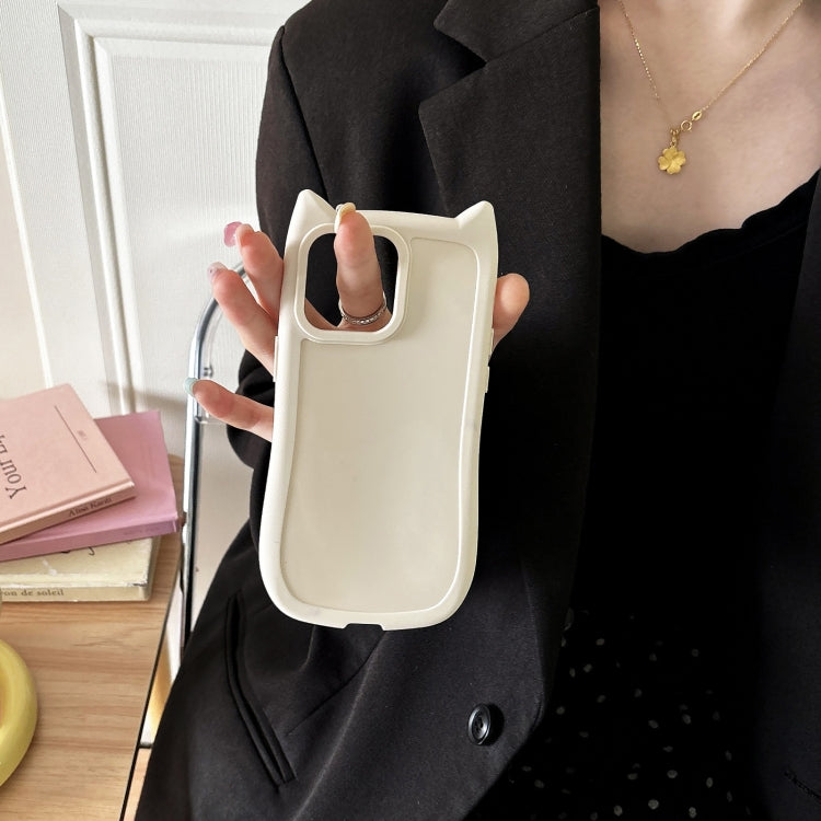 Frosted Solid Color Cat Head TPU Phone Case, For iPhone 14 Pro, For iPhone 14 Pro Max, For iPhone 13 Pro Max, For iPhone 13 Pro, For iPhone 13, For iPhone 12