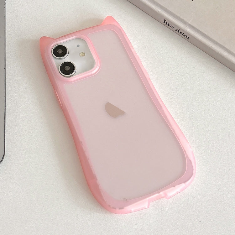 Frosted Transparent Cat Head TPU Phone Case, For iPhone 12 Pro Max, For iPhone 12 Pro, For iPhone 11 Pro Max, For iPhone 11, For iPhone 11 Pro