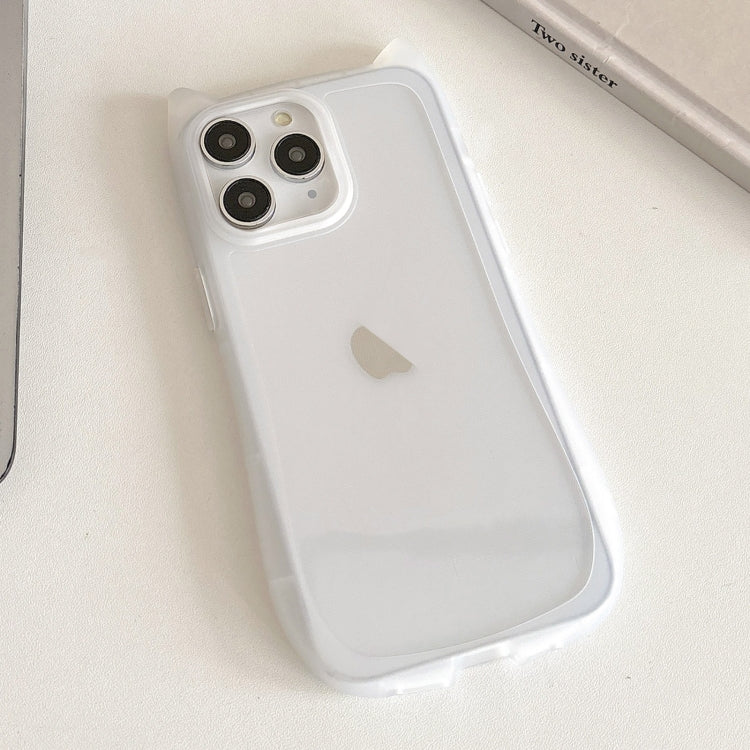 Frosted Transparent Cat Head TPU Phone Case, For iPhone 12 Pro Max, For iPhone 12 Pro, For iPhone 11 Pro Max, For iPhone 11, For iPhone 11 Pro
