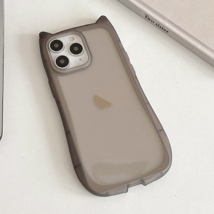 Frosted Transparent Cat Head TPU Phone Case, For iPhone 12 Pro Max, For iPhone 12 Pro, For iPhone 11 Pro Max, For iPhone 11, For iPhone 11 Pro