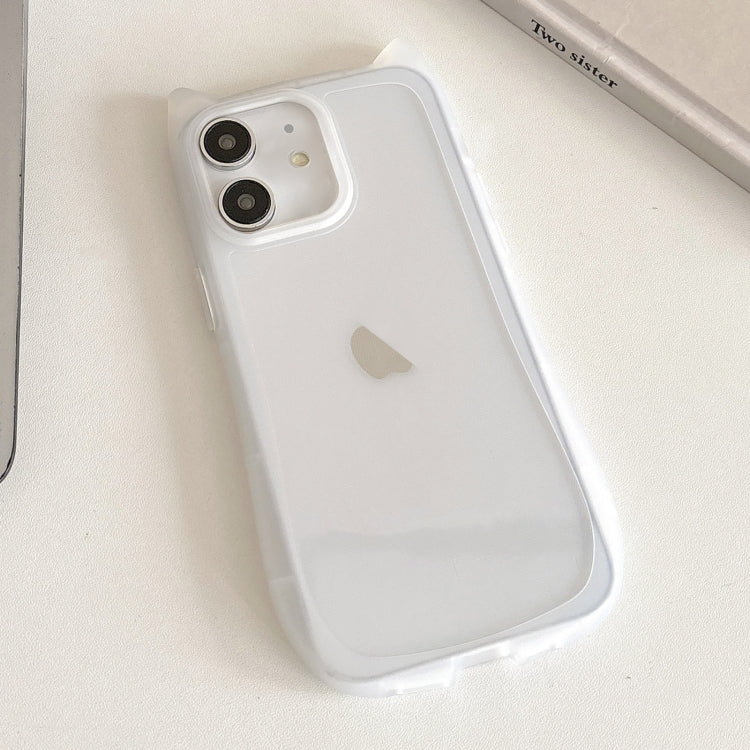 Frosted Transparent Cat Head TPU Phone Case, For iPhone 14 Pro, For iPhone 14 Pro Max, For iPhone 13 Pro Max, For iPhone 13 Pro, For iPhone 13, For iPhone 12