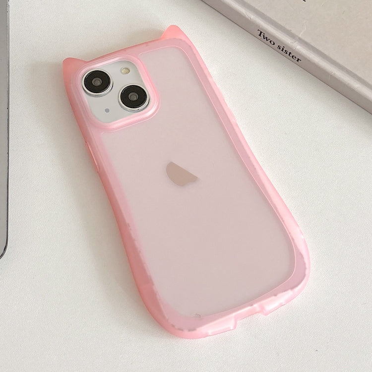 Frosted Transparent Cat Head TPU Phone Case, For iPhone 14 Pro, For iPhone 14 Pro Max, For iPhone 13 Pro Max, For iPhone 13 Pro, For iPhone 13, For iPhone 12
