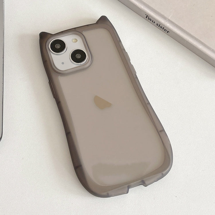 Frosted Transparent Cat Head TPU Phone Case, For iPhone 14 Pro, For iPhone 14 Pro Max, For iPhone 13 Pro Max, For iPhone 13 Pro, For iPhone 13, For iPhone 12