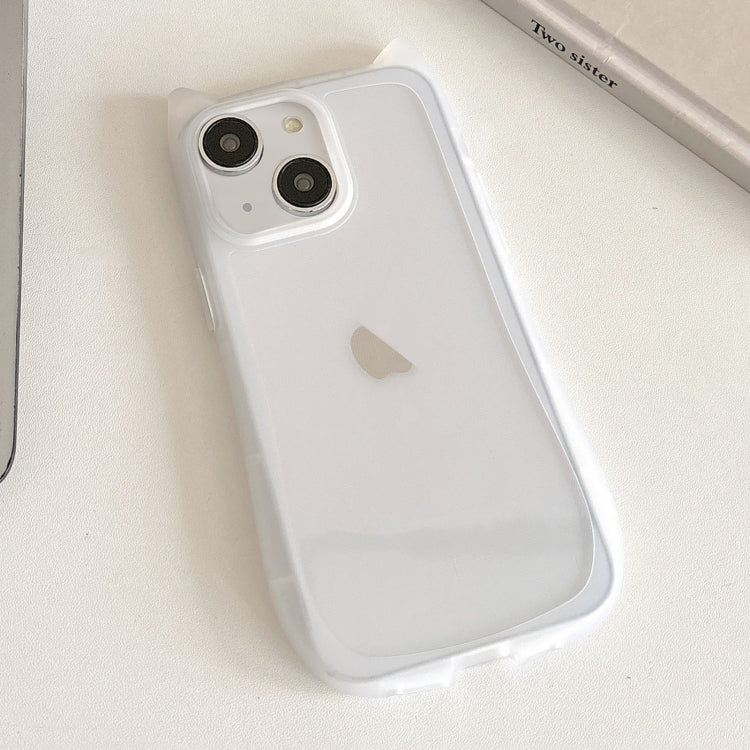 Frosted Transparent Cat Head TPU Phone Case, For iPhone 14 Pro, For iPhone 14 Pro Max, For iPhone 13 Pro Max, For iPhone 13 Pro, For iPhone 13, For iPhone 12