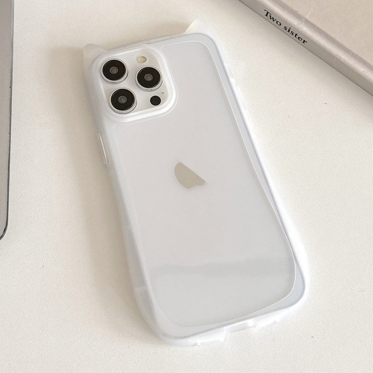 Frosted Transparent Cat Head TPU Phone Case, For iPhone 14 Pro, For iPhone 14 Pro Max, For iPhone 13 Pro Max, For iPhone 13 Pro, For iPhone 13, For iPhone 12