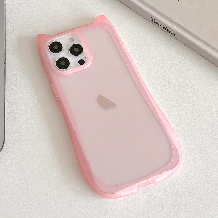Frosted Transparent Cat Head TPU Phone Case, For iPhone 14 Pro, For iPhone 14 Pro Max, For iPhone 13 Pro Max, For iPhone 13 Pro, For iPhone 13, For iPhone 12