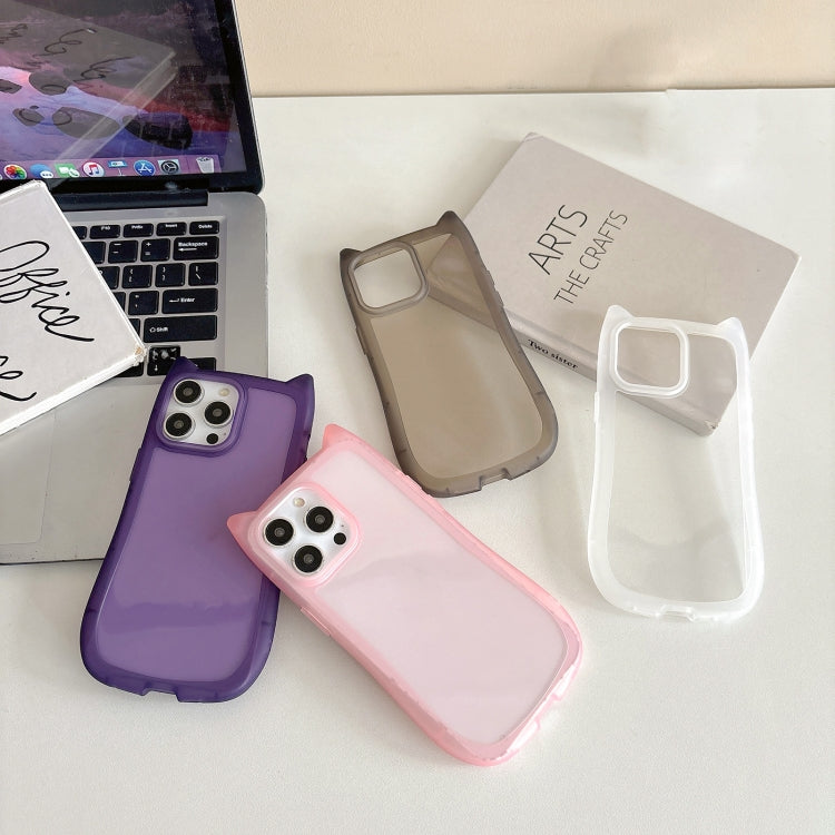 Frosted Transparent Cat Head TPU Phone Case, For iPhone 12 Pro Max, For iPhone 12 Pro, For iPhone 11 Pro Max, For iPhone 11, For iPhone 11 Pro