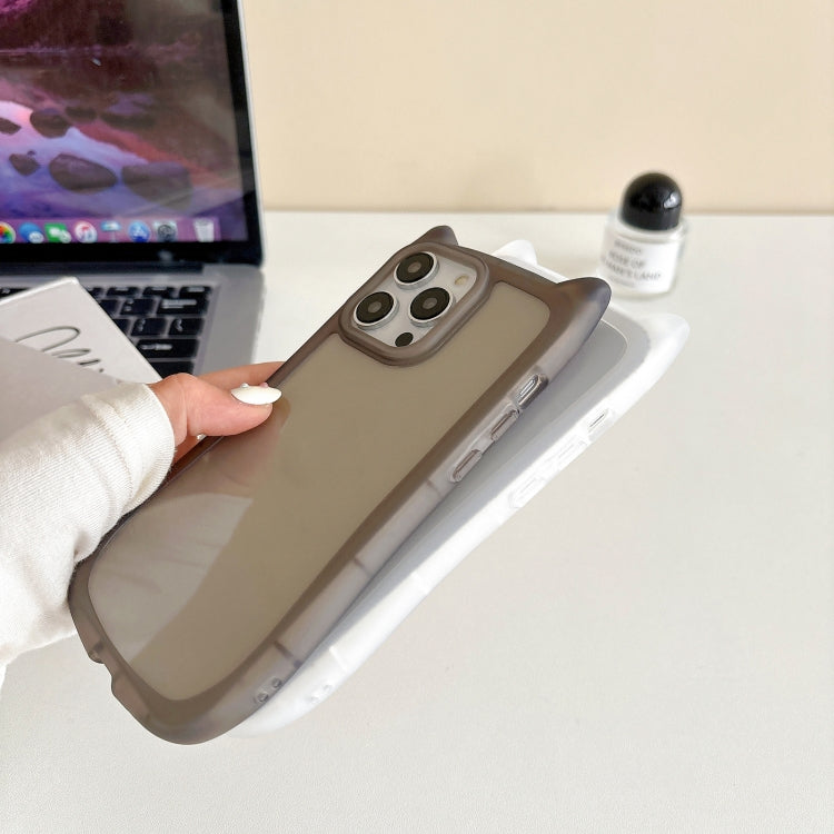 Frosted Transparent Cat Head TPU Phone Case, For iPhone 15 Pro Max, For iPhone 15 Pro, For iPhone 15 Plus, For iPhone 15, For iPhone 14 Plus, For iPhone 14