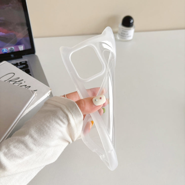 Frosted Transparent Cat Head TPU Phone Case, For iPhone 12 Pro Max, For iPhone 12 Pro, For iPhone 11 Pro Max, For iPhone 11, For iPhone 11 Pro