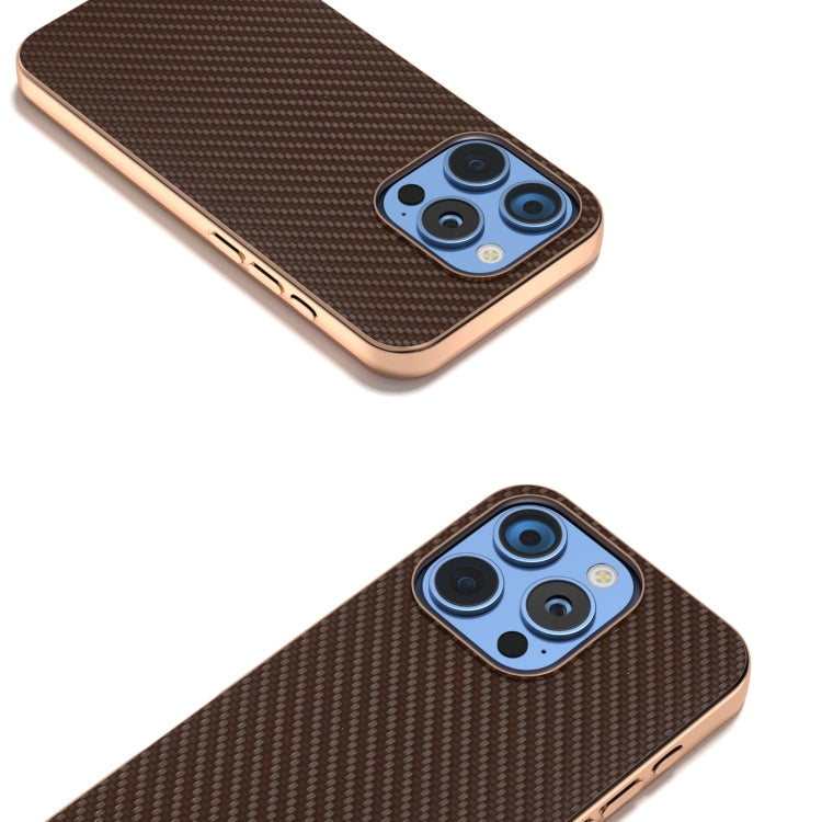 Nano Electroplating Carbon Fiber Texture Phone Case, For iPhone 16 Pro Max, For iPhone 16 Pro, For iPhone 16 Plus