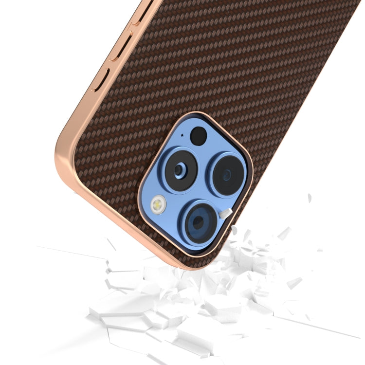 Nano Electroplating Carbon Fiber Texture Phone Case, For iPhone 16 Pro Max, For iPhone 16 Pro, For iPhone 16 Plus