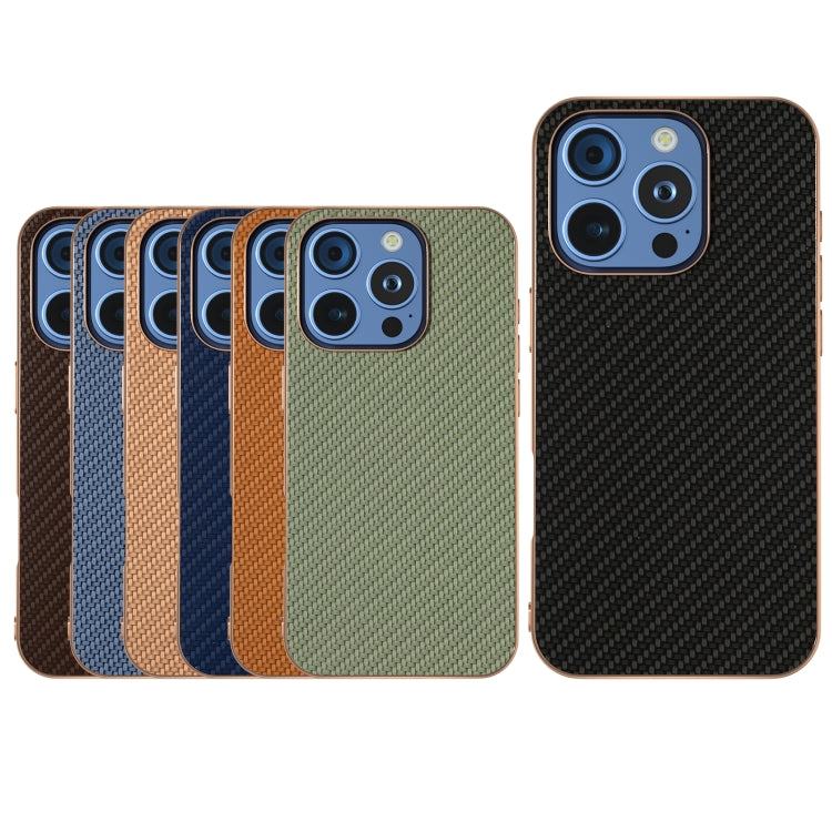 Nano Electroplating Carbon Fiber Texture Phone Case, For iPhone 16 Pro Max, For iPhone 16 Pro, For iPhone 16 Plus