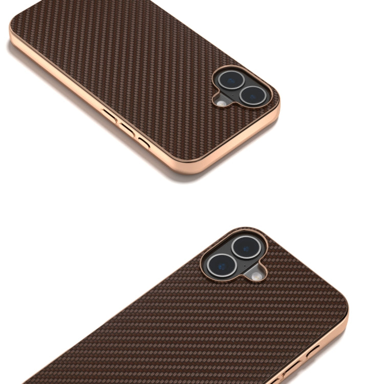 Nano Electroplating Carbon Fiber Texture Phone Case, For iPhone 16