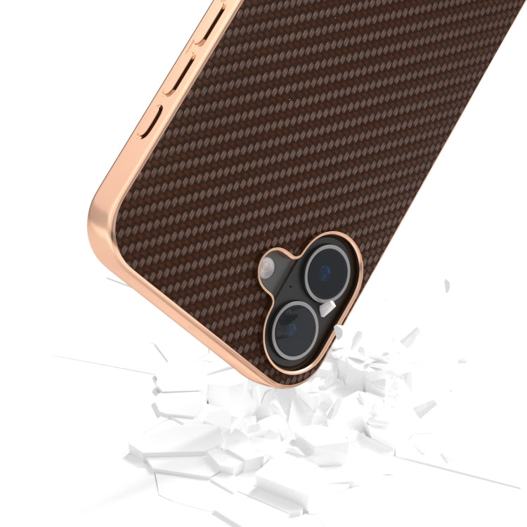 Nano Electroplating Carbon Fiber Texture Phone Case, For iPhone 16