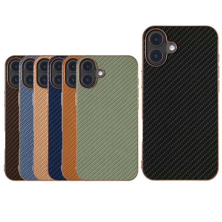 Nano Electroplating Carbon Fiber Texture Phone Case, For iPhone 16