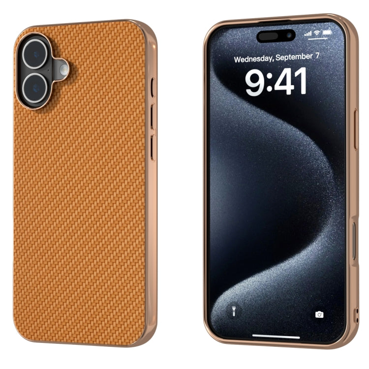 Nano Electroplating Carbon Fiber Texture Phone Case, For iPhone 16