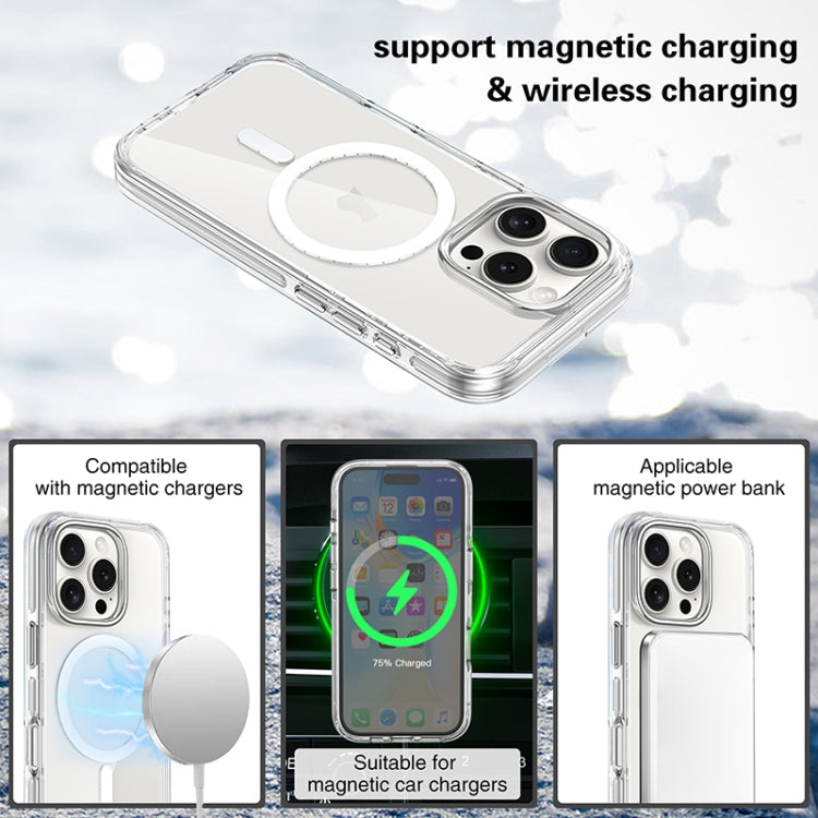 Metal Buttons MagSafe Magnetic PC Hybrid TPU Phone Case, For iPhone 16 Pro Max, For iPhone 16 Pro, For iPhone 16 Plus, For iPhone 16