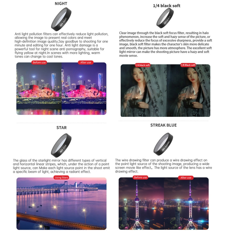 For DJI Neo JSR KB Series Drone Lens Filter, MCUV, CPL, ND8, ND16, ND32, ND64, ND8PL, ND16PL, ND32PL, ND64PL, NIGHT, STAR, Black Mist 1/4, Streak Drawing Blue, 3 in 1 CPL ND8/16, 4 in 1 CPL ND8 Brushed Black Mist, 4 in 1 ND8-64, 6 in 1 ND8-64 CPL STAR�...