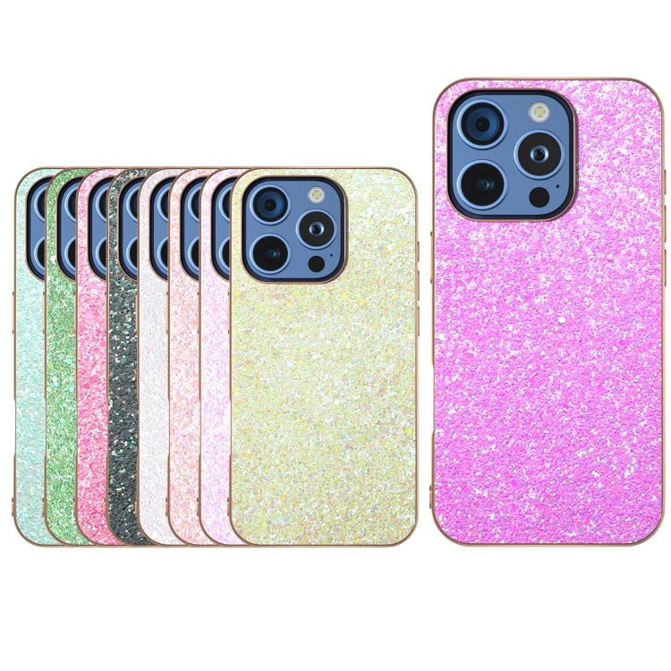 Electroplating Frame Colorful Glitter Phone Case, For iPhone 16 Pro Max, For iPhone 16 Pro