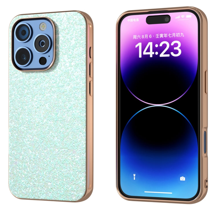 Electroplating Frame Colorful Glitter Phone Case, For iPhone 16 Pro Max, For iPhone 16 Pro