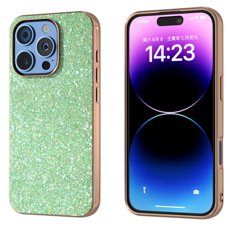 Electroplating Frame Colorful Glitter Phone Case, For iPhone 16 Pro Max, For iPhone 16 Pro