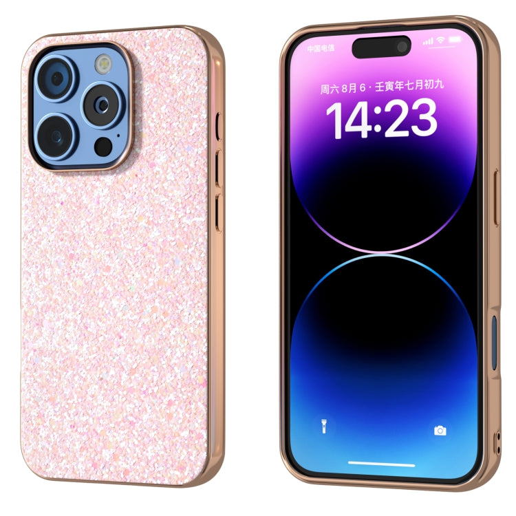 Electroplating Frame Colorful Glitter Phone Case, For iPhone 16 Pro Max, For iPhone 16 Pro