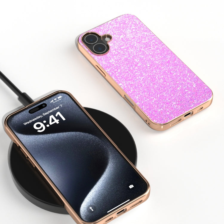 Electroplating Frame Colorful Glitter Phone Case, For iPhone 16 Plus, For iPhone 16