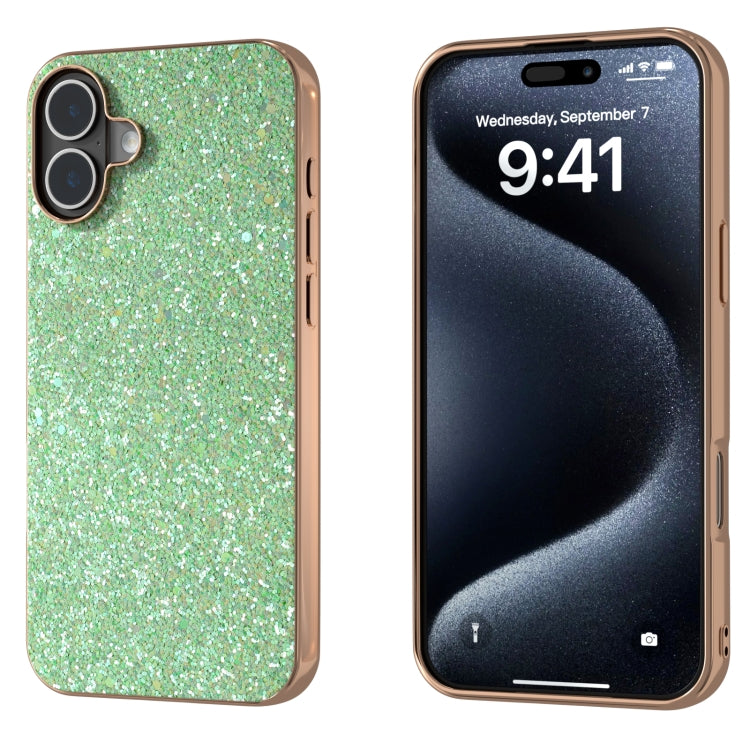 Electroplating Frame Colorful Glitter Phone Case, For iPhone 16 Plus, For iPhone 16