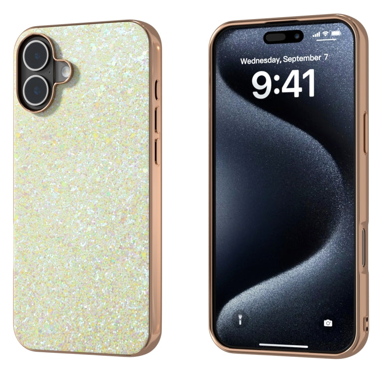 Electroplating Frame Colorful Glitter Phone Case, For iPhone 16 Plus, For iPhone 16