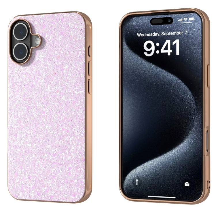 Electroplating Frame Colorful Glitter Phone Case, For iPhone 16 Plus, For iPhone 16
