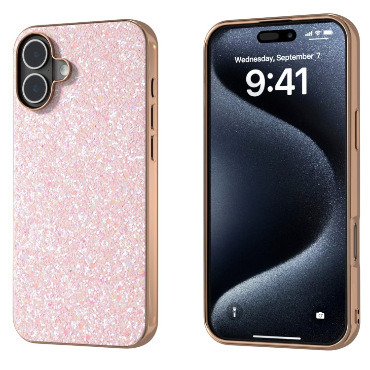 Electroplating Frame Colorful Glitter Phone Case, For iPhone 16 Plus, For iPhone 16