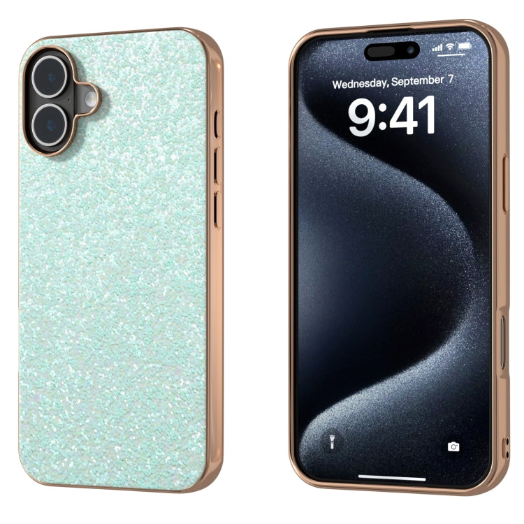 Electroplating Frame Colorful Glitter Phone Case, For iPhone 16 Plus, For iPhone 16
