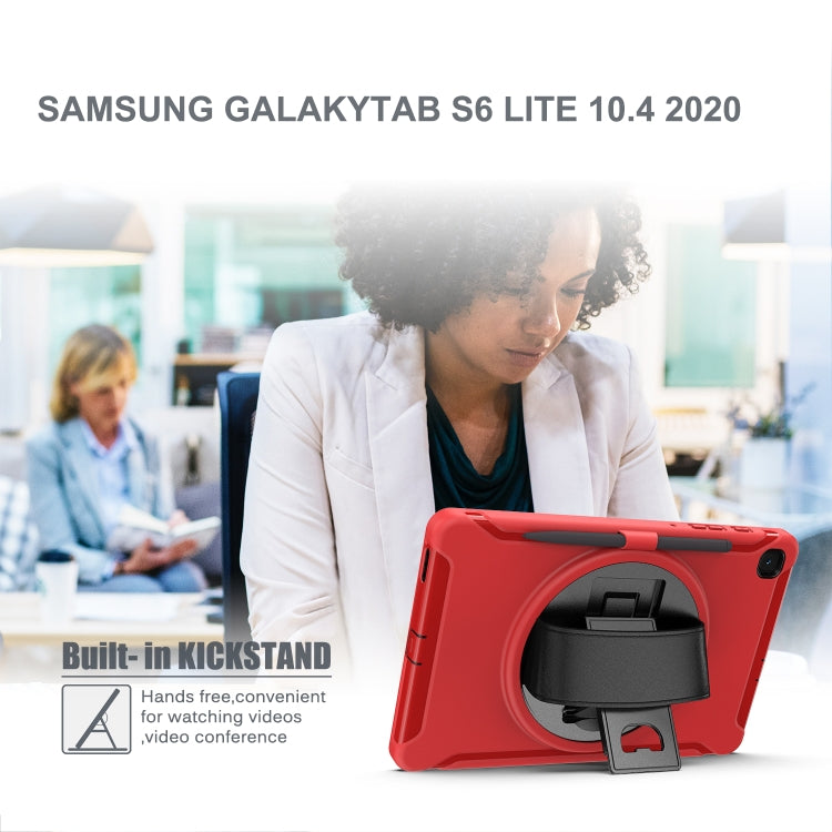 Coque de protection PC+TPU rotative à 360 degrés avec support, dragonne et emplacement pour stylo, pour Samsung Galaxy Tab A 8.4 (2020) T307, Samsung Galaxy Tab S6 Lite, iPad Pro 12,9 pouces (2020) et iPad 10.2