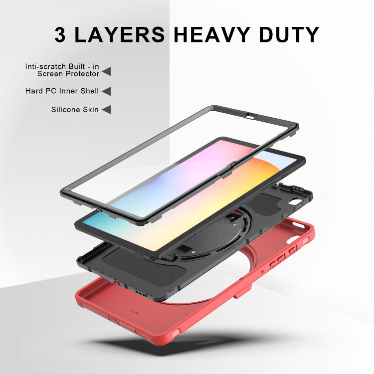 Coque de protection PC+TPU rotative à 360 degrés avec support, dragonne et emplacement pour stylo, pour Samsung Galaxy Tab A 8.4 (2020) T307, Samsung Galaxy Tab S6 Lite, iPad Pro 12,9 pouces (2020) et iPad 10.2