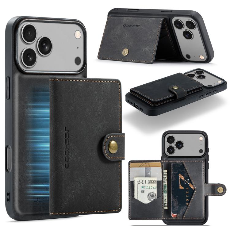 JEEHOOD J01 Retro Magnetic Detachable Wallet Phone Case, For iPhone 18 Pro / 17 Pro, For iPhone 18 Pro Max / 17 Pro Max, For iPhone 17e / 16e, For iPhone Air